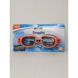 Swimgear Adult Orange Swim Goggles - PC lens Adjustable Latex Free Age 14+